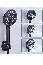 Star 3 Fonksiyonlu Siyah Duş Başlığı Siyah Duş Hortumu Mafsal Duş Takımı Duş Seti