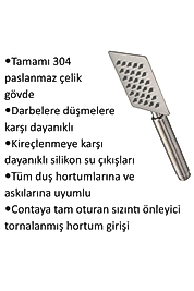 Paslanmaz 304 Çelik Duş Başlığı Çelik Örgülü Duş Hortumu Uzunluk 180cm-kırılma Kopma Yapmaz 1.kalite