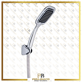 Krom Kare Başlıklı Duş Seti