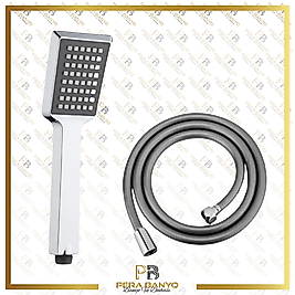 Quadro Duş Başlığı + Vera Pvc Duş Hortumu + Duş Askısı Duş Seti