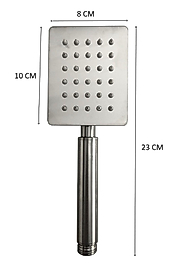 Paslanmaz 304 Kare Duş Başlığı , Pvc Duş Hortumu Ve Mafsal Duş Seti