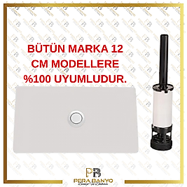 Gömme Rezervuar Değişim Kiti 12 Cm Parlak Krom Büyük Panel