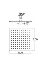 Slim Kare 304 Paslanmaz Metal Tepe Duşu Mts003