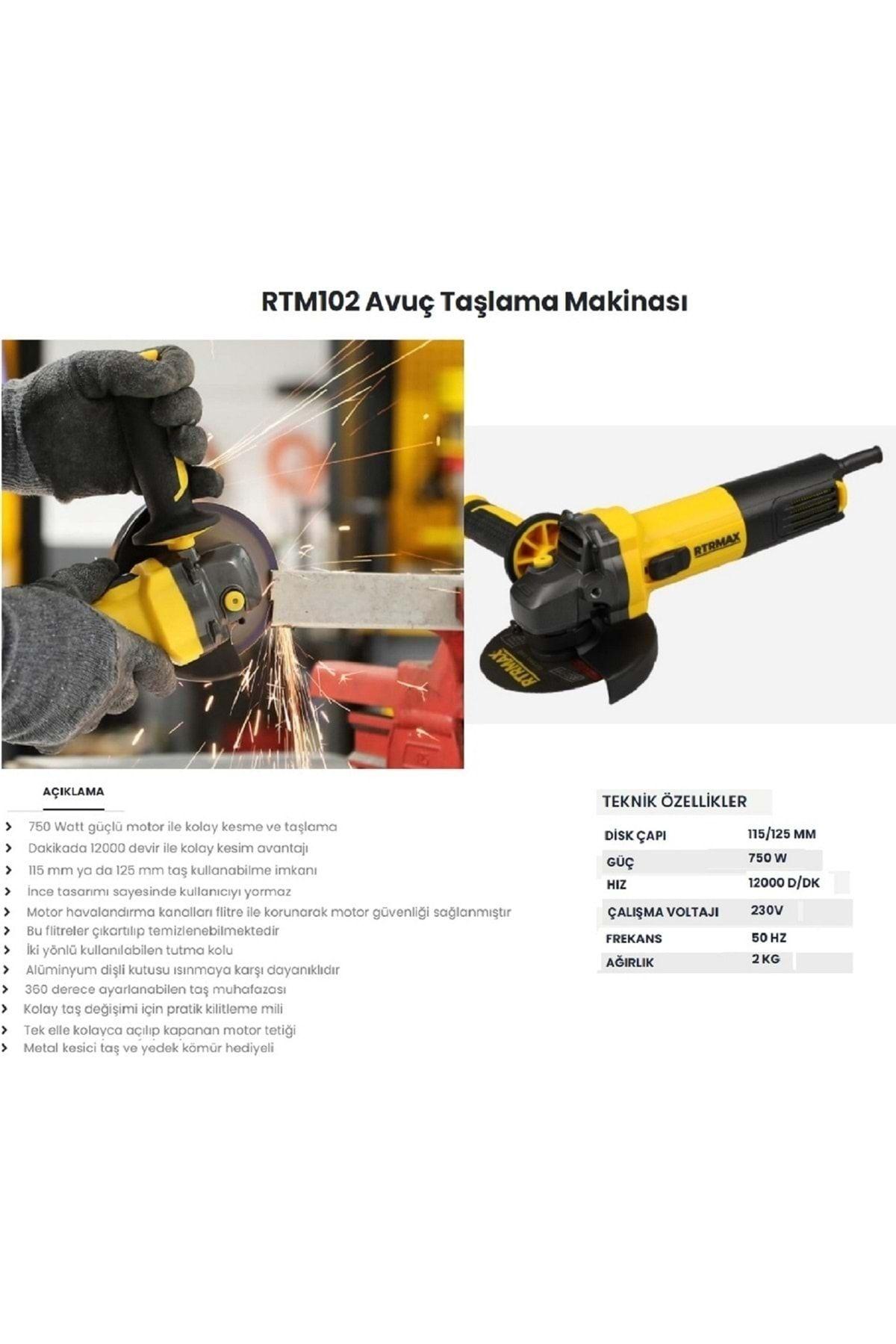 Rtm102 Avuç Taşlama 115/125 Mm 750w