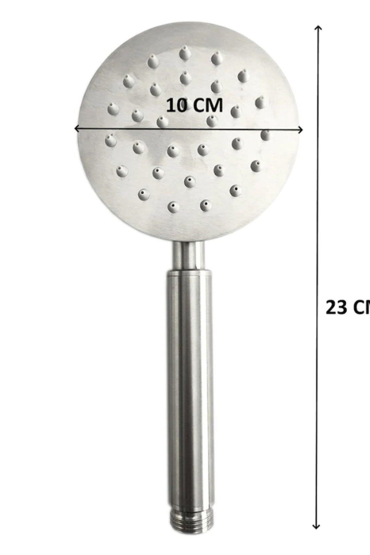 Perla Life Paslanmaz Duş Başlığı + Pvc Duş Hortumu + L Mafsal Duş Takımı Duş Seti
