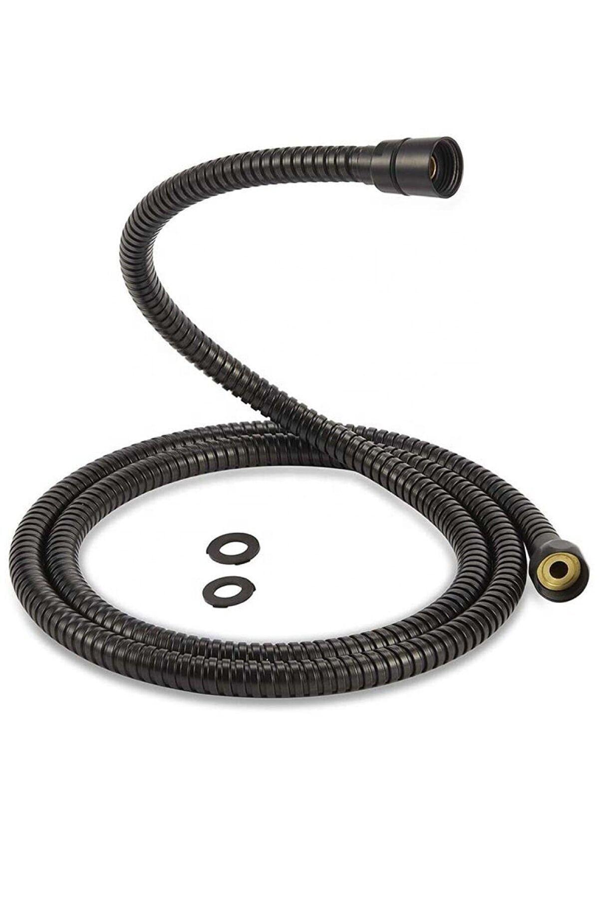 Pera Kardelen Duş Başlığı + Siyah Duş Hortumu + Vakumlu Mafsal