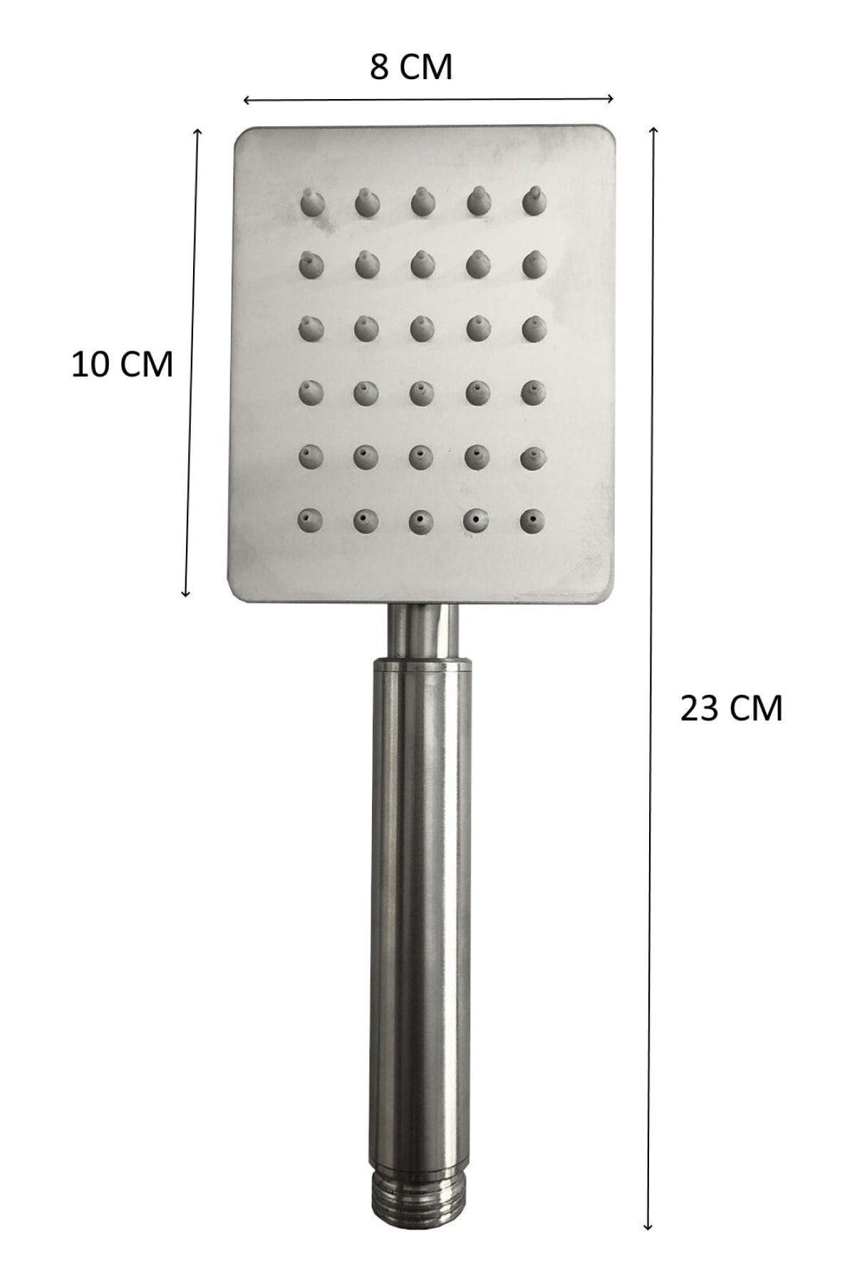 Paslanmaz 304 Kare Duş Başlığı , Pvc Duş Hortumu Ve Mafsal Duş Seti