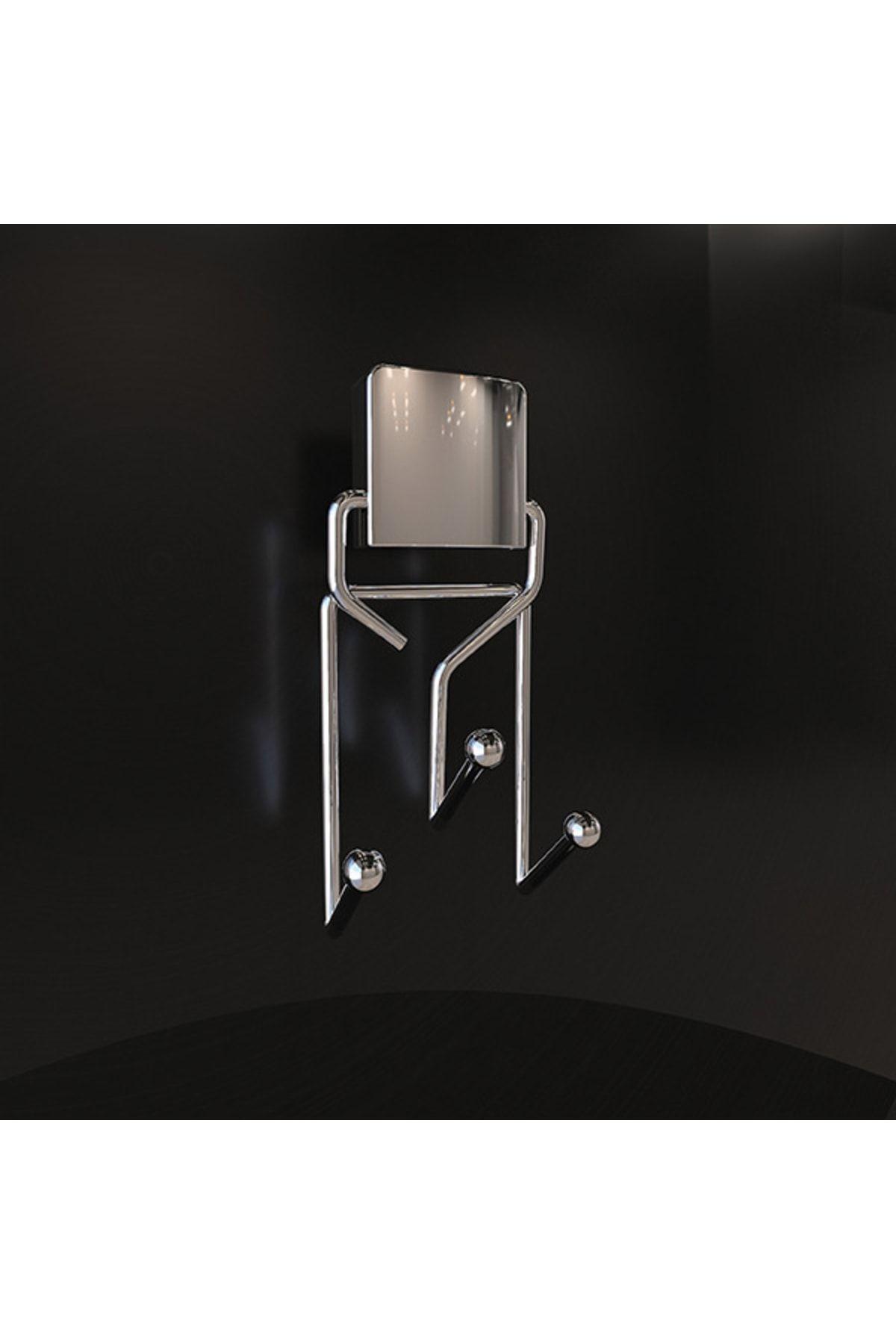 Decorev Süper Yapışkanlı Metal Yapıştırıcılı Krom Üçlü Askı Dc-4773