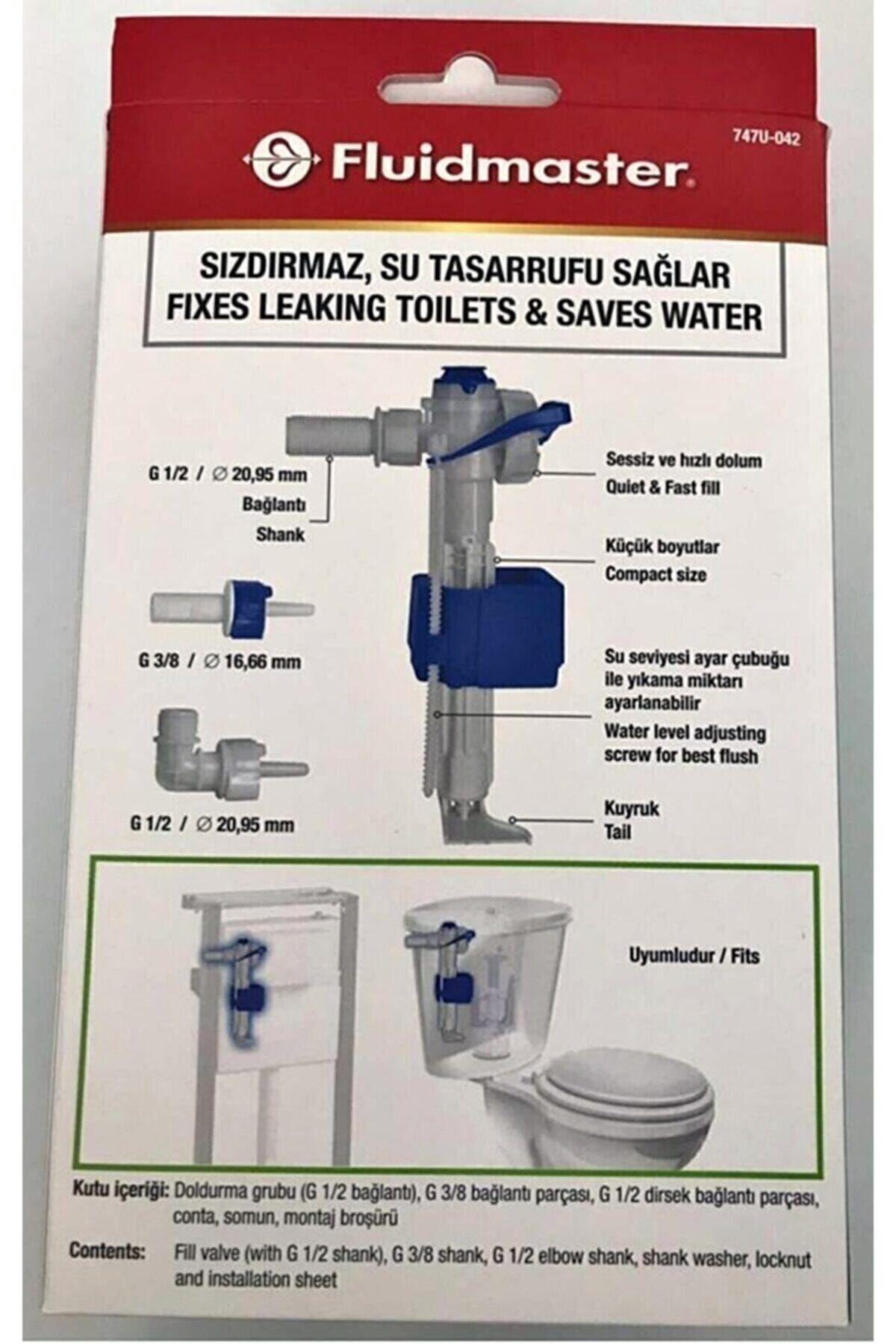 Vitra, Kale, Serel, Creavit, Bocchi ile Uyumlu Gömme Rezervuar Seti Doldurma Grubu (3/8",1/2",1/2")
