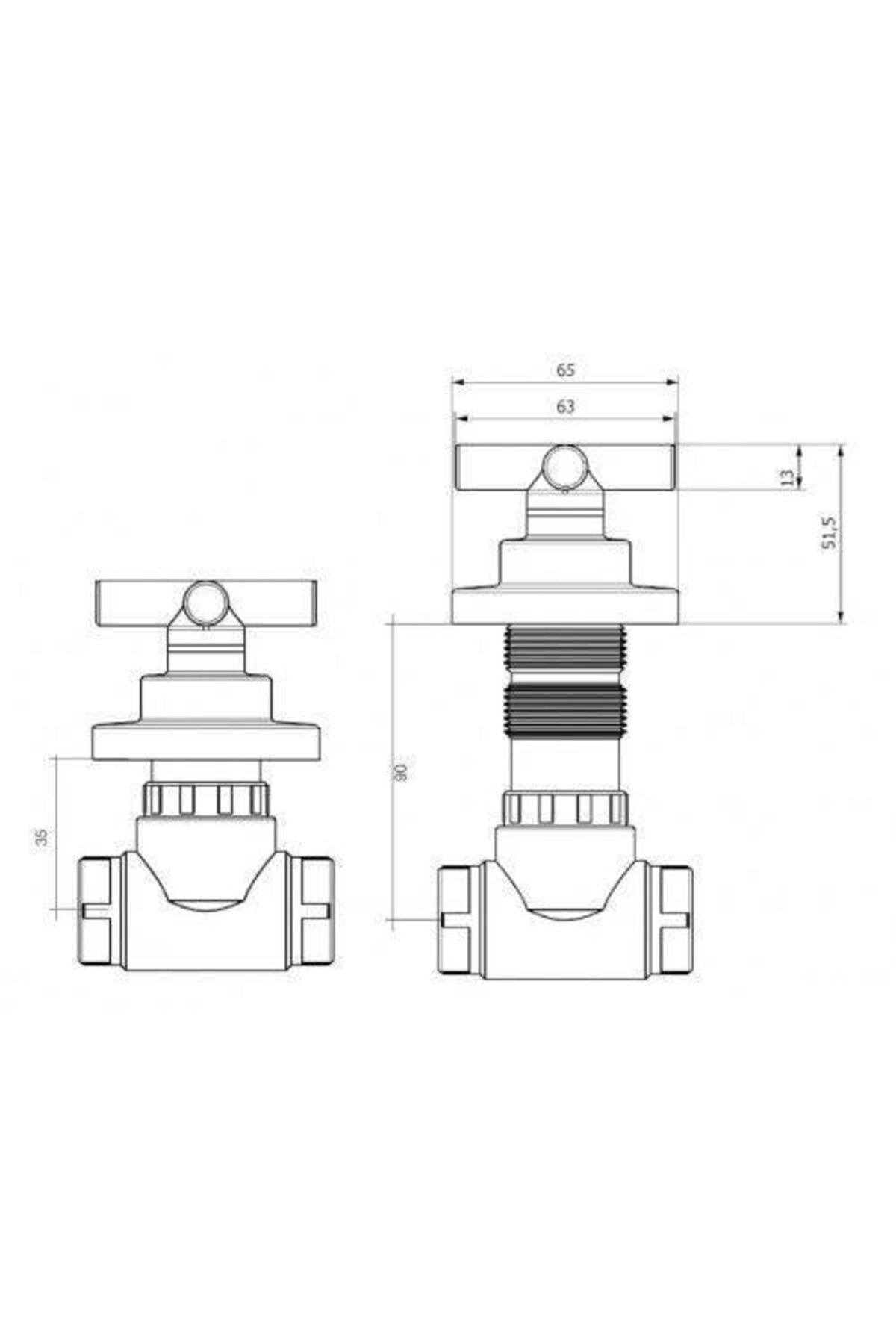 Ankastre Stop Valf (YILDIZ VOLANLI) 3/4 890.008